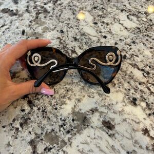 Roberto Cavalli tortoiseshell oversized snake sunnies